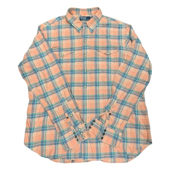 Polo Ralph Lauren Other - Vintage Polo Ralph Lauren Mens Flannel XL Western Yoke Pearl Snap Plaid  Shirt